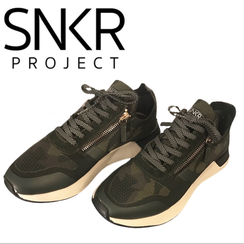NEW SNKR Project Rodeo Olive Camo Sneakers